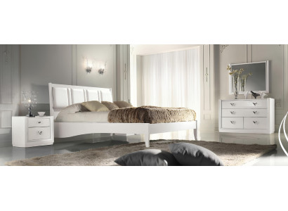Schlafzimmer Bett Nachttisch Kommode Spiegel Garnitur Gruppe Holz Luxus Set 5tlg
