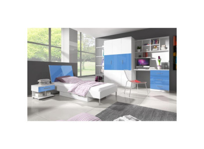 Eckschrank Bücherschrank Regal Schrank Holz für Kinderzimmer Jugendzimmer Möbel