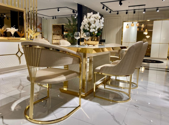Esszimmer Set 7tlg Essgruppe Esstisch Stilvoller Stühle luxuriöses Möbel