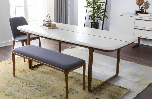 Essecke Essgruppe Esszimmer Esstisch Stühle Sideboard 10tlg Holz Weiß