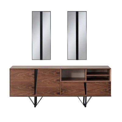Gruppe Esszimmer Esstisch Set 2tlg Anrichte Esszimmertisch Braun Holz