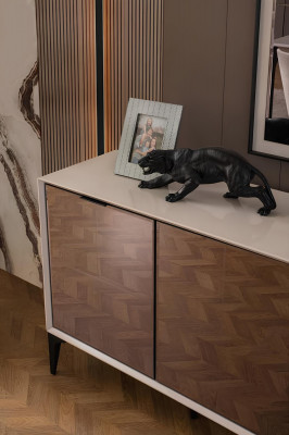 Garnitur Esstisch 2tlg Anrichte Esszimmertisch Holz Weiß Kommode