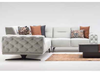 Ecksofa L form Polstersofa Stoffsofa Couch Grau Sofa Moderne Stoff