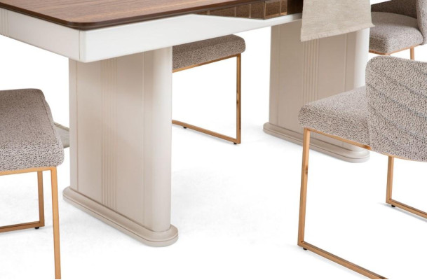 Stuhl Esszimmerstuhl Küchenstuhl Luxus Beige Moderne Tresenstuhl