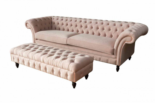 Fußhocker Hocker Polsterhocker Sitzhocker Ottomane Chesterfield