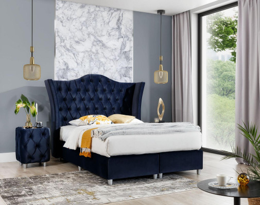 Set Schlafzimmer Bett 2x Nachttische 3tlg.Luxus Einrichtung Komplett Design