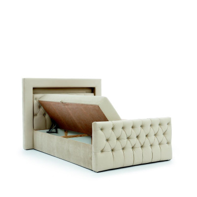 Schlafzimmer Chesterfield Bett Doppelbett Einrichtung Luxus Polsterbett Textil