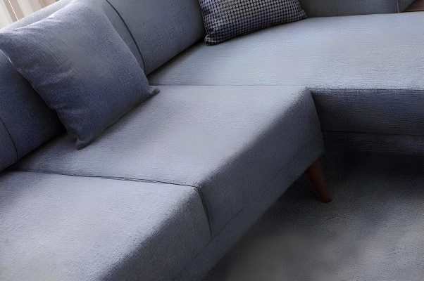 Graues Wohnzimmer L-Form Sofa Polster Ecksofa Designer Wohnzimmer Couch