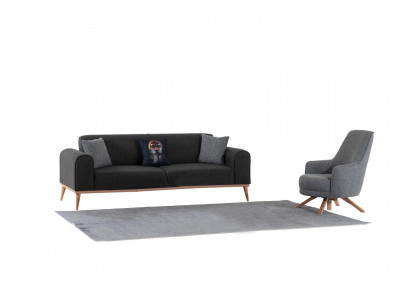 Exklusive Wohnzimmer Set aus 3-Sitzer Sofa und Sessel Neuheit 2tlg.
