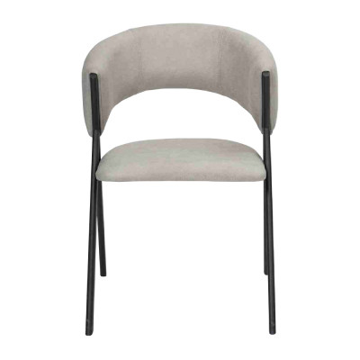 Esszimmer Grau Textil Gruppe Set 4x Sessel Stuhl Design Stoff Polster Stühle