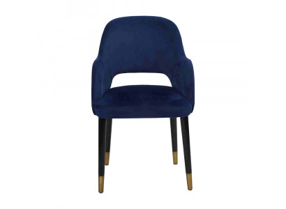 Blauer Polster Esszimmerstuhl Moderne Küchenmöbel Designer Holzgestell