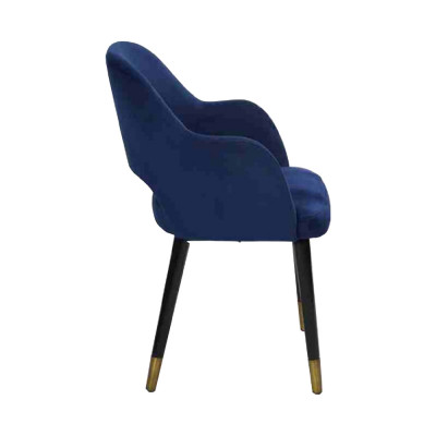 Blauer Polster Esszimmerstuhl Moderne Küchenmöbel Designer Holzgestell