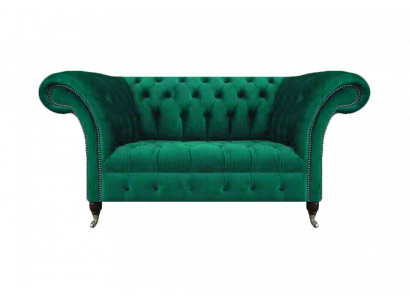 Chesterfield Sofa Zweisitzer Couch Grün Einrichtung Wohnzimmer Polstersofa