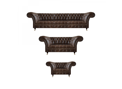 Braune Chesterfield Ledercouchen Wohnzimmer Sofagarnitur Komplettes Set