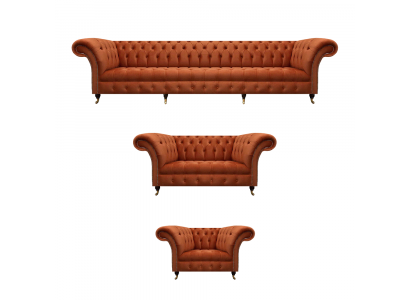 Braune Chesterfield Polstergarnitur Designer Komplette Couchen 3tlg Set