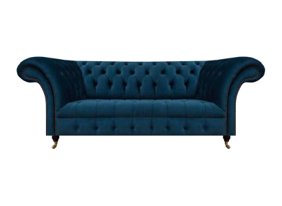 Chesterfield Blauer Polster Zweisitzer Designer Wohnzimmer Textilmöbel