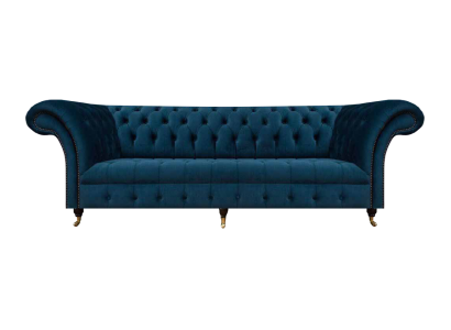 Chesterfield Designer Möbel Dunkelblaue Couch Designer Edle Textilsofas