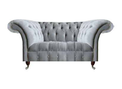 Hellgraues Chesterfield Polstersofa Designer Sitzmöbel Edle Moderne Couch