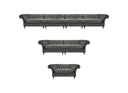 Chesterfield Designer Sofagarnitur Textil Sitzcouchen Designer Möbel