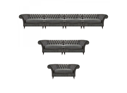 Chesterfield Designer Sofagarnitur Textil Sitzcouchen Designer Möbel