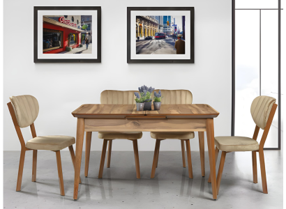 Esszimmer Designer Möbel Hellbrauner Ausziehbarer Esstisch Holz Tische