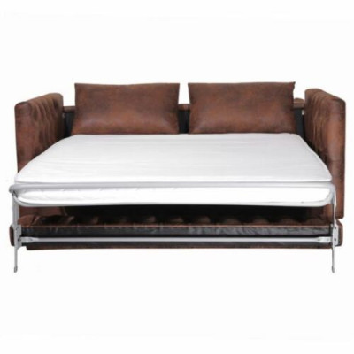 American Style Chesterfield Sofa Couch Leder Polster Braun Dreisitzer