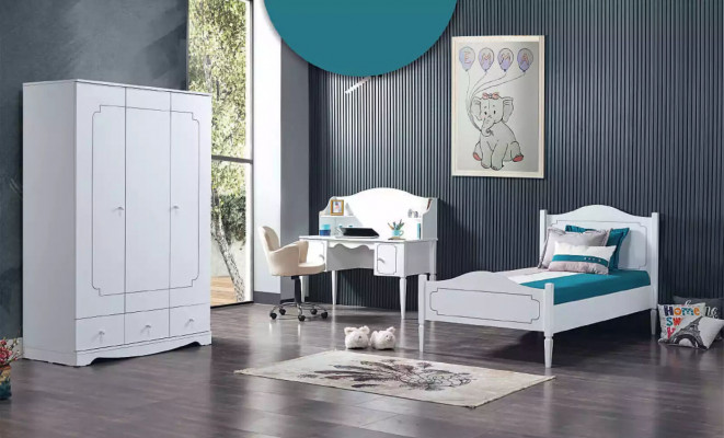 Jugend weiß Kinderbett Kinderdesign modernes Bett Kinderzimmer