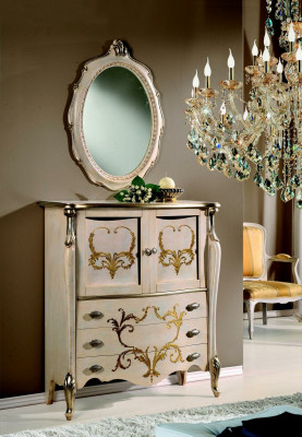 Design Barock Anrichte Schlaf Wohnzimmer Kommode Sideboard Holz