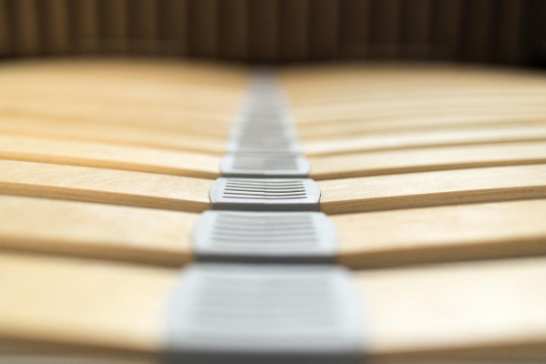 Bett Grau Doppelbett Modern Elegantes Bett Polster Stoff Schlafzimmer Modern Neu