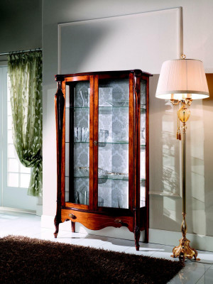 Luxuriöse Italienische Möbel Klassische Möbel Holz Braun Vitrine Schicke Vitrineschrank
