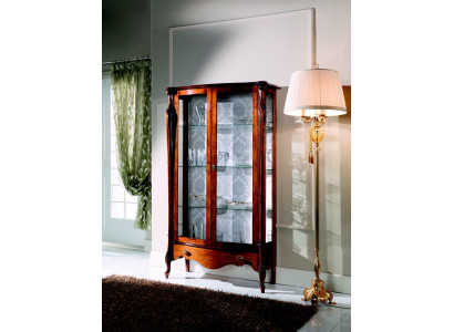 Luxuriöse Italienische Möbel Klassische Möbel Holz Braun Vitrine Schicke Vitrineschrank