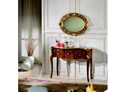 Holz Italienische Möbel Stil Barock Luxus Konsolentisch Spiegel Sideboard 2tlg Set Neu