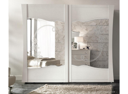 Kleiderschrank Schwebetüren Schlafzimmer Holz Schrank Schränke Holz Spiegel Neu