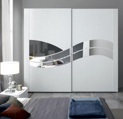 Kleiderschrank Holzschrank Luxus Schwebetüren Design Holz Modern Möbel Echtholz