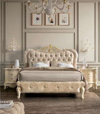 Luxus Chesterfield Bett Betten Polsterbett Doppel Italienisches Schlafzimmer Neu