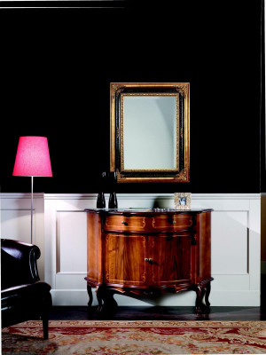 Italienische Möbel Kommode Schrank Braun Design Luxus Holz Stil Barock