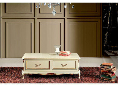 Holz Italienische Möbel Barock Stil Luxus Weiß Couchtisch Wohnzimmer Tisch Neu