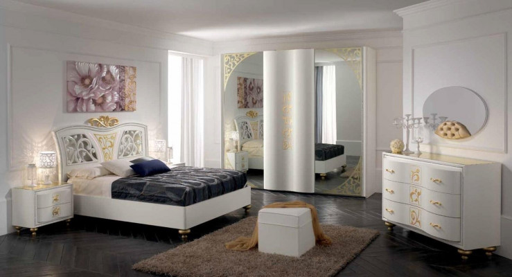 Bett Luxus Modern Betten Bettrahmen Doppel Holz Bettgestelle Schlafzimmer Weiß