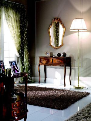 Luxus Holz Italienische Möbel 2tlg Set Möbel Stil Barock Konsolentisch mit Spiege Neu