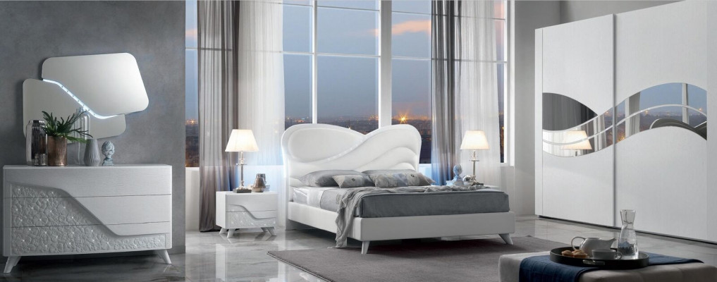 Doppelbett Bett Bettrahmen Bettgestelle Weiß Doppel Modern Luxus Italy Stil Neu
