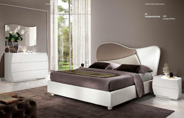 Luxus Doppel Bettgestelle Bett Weiß Doppelbett Leder Holz Modern Design Neu