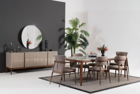 Esszimmer Stuhl Design Polster Stoff Textil Stil Moderner Lehnstuhl Sessel