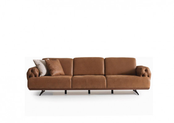 Sofa 4 Sitzer Chesterfield Design Luxus Sofa Polster Couch braun