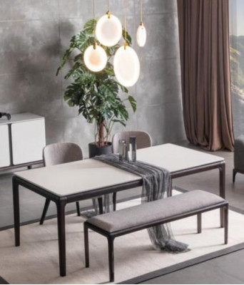 Esszimmer Set Tisch 2x Stühle Anrichte Spiegel Bank 6tlg Essgruppe Neu