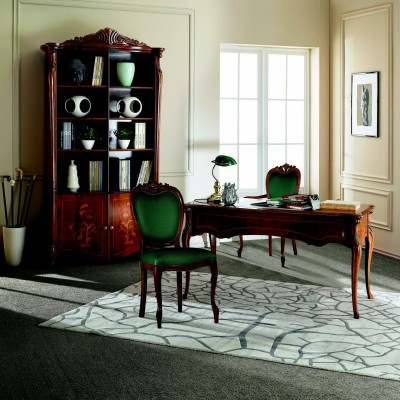 Italienische Stil Möbel Büro Einrichtung Schreibtisch Tisch Sessel Set 3tlg.