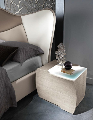 Set 6tlg Schlafzimmer Bett Nachttisch Kommode Spiegel Kleiderschrank Garnitur