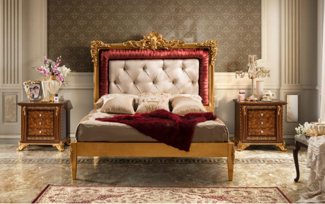 Bett Schlafzimmer Set Design Luxus Betten Neu Barock Möbel 2x Nachttisch 3tlg.