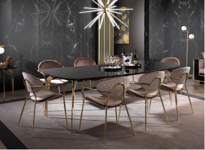 Möbel Einrichtung Gruppe Tisch + 6 Stuhl Set Esstisch Garnitur Esszimmer 7tlg.