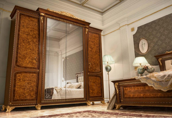 Kleiderschrank Holzschrank Schrank Massive Schlafzimmer Möbel Italien Echtholz