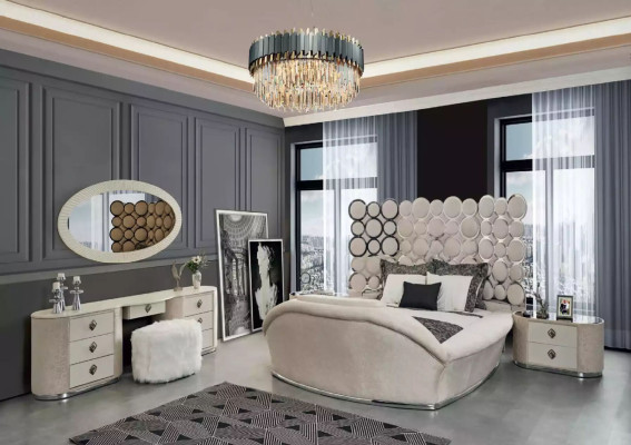 Schlafzimmer Bett 2x Nachttische Luxus Betten Set Komplett Design Möbel 
